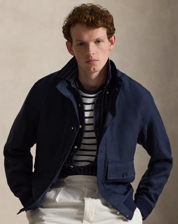 The Barrett Linen Herringbone Jacket