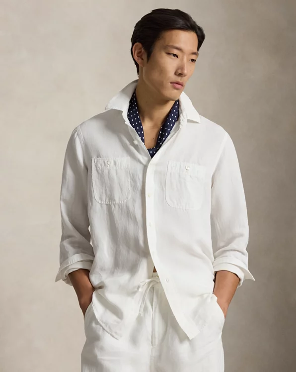 Classic Fit Linen-Silk Workshirt