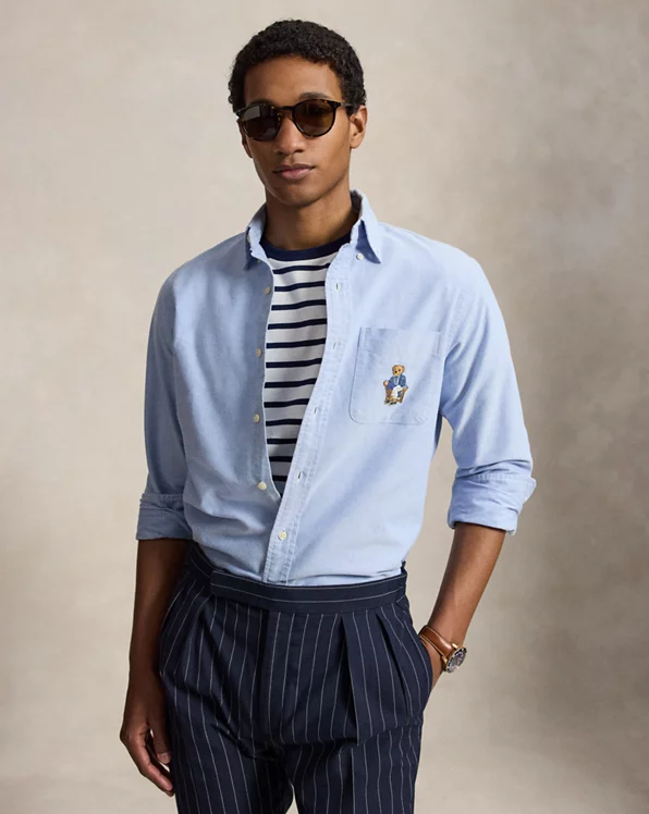 Custom Fit Polo Bear Oxford Shirt